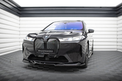 Maxton Front Ansatz V.2 für BMW iX M-Paket i20 schwarz Hochglanz