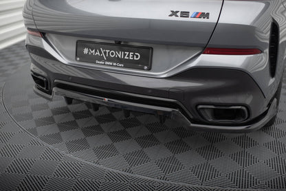 Maxton Mittlerer Diffusor Heck Ansatz DTM Look für V.2 BMW X6 M-Paket G06 Facelift schwarz Hochglanz