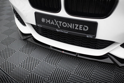 Maxton Front Ansatz V.5 für BMW 1er M-Paket / M140i F20 Facelift schwarz Hochglanz