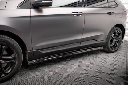 Maxton Seitenschweller Ansatz für Ford Edge Mk2 schwarz Hochglanz