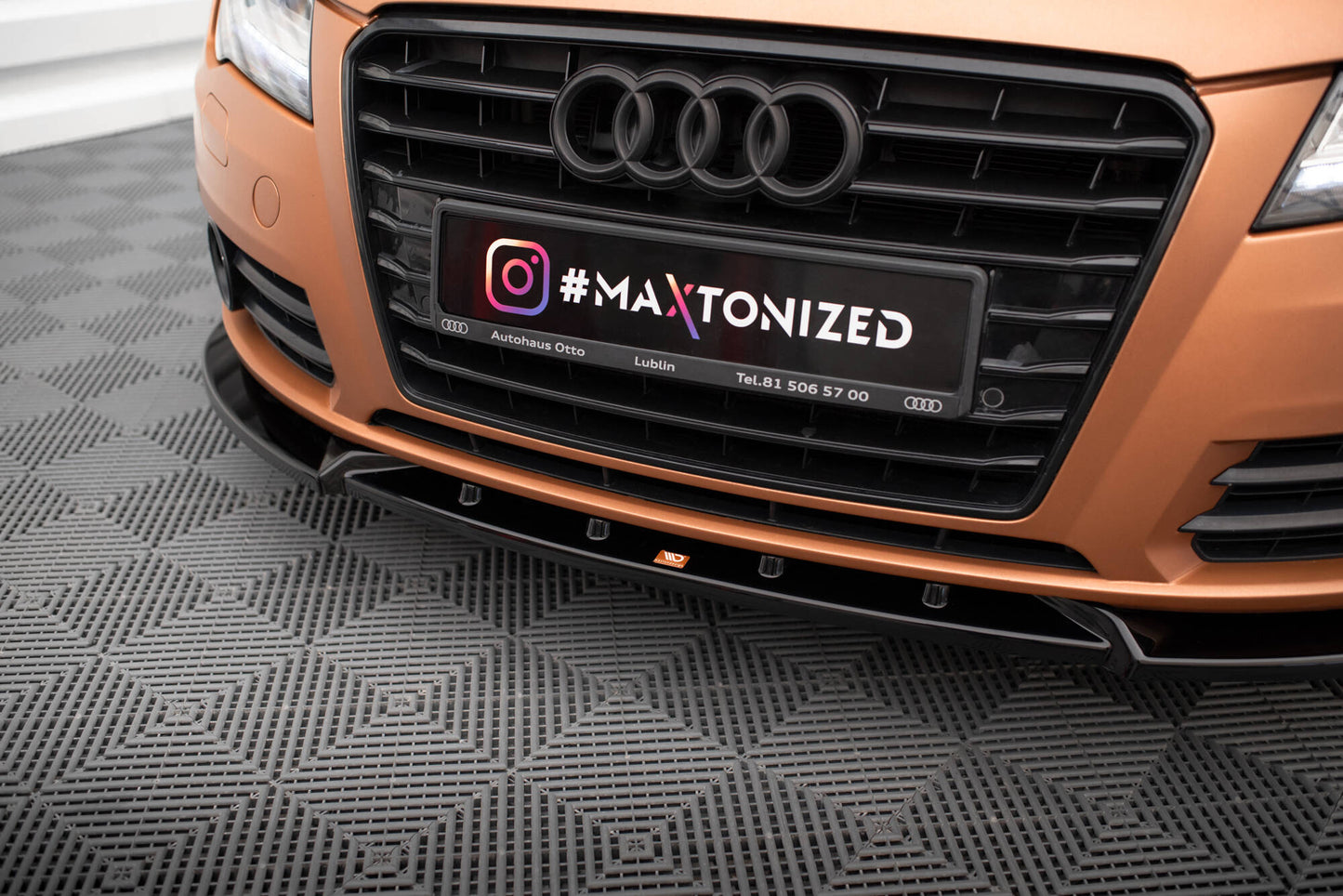Maxton Front Ansatz V.2 für Audi A7 C7 schwarz Hochglanz