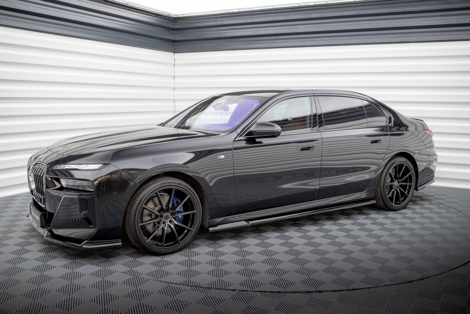 Maxton Seitenschweller Ansatz für BMW 740d xDrive M Paket G70 schwarz Hochglanz