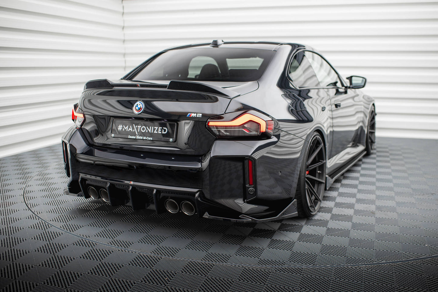 Maxton Heck Ansatz Flaps Diffusor V.4 für BMW M2 G87 schwarz Hochglanz