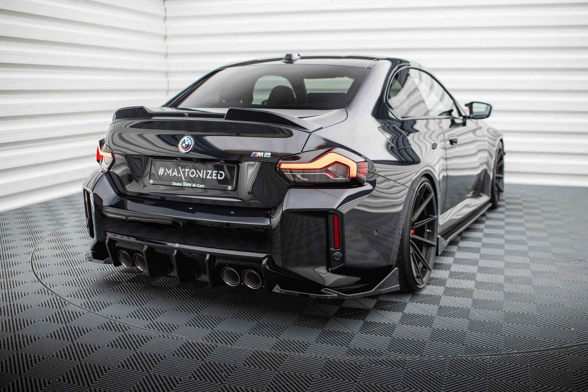 Maxton Heck Ansatz Flaps Diffusor V.4 für BMW M2 G87 schwarz Hochglanz