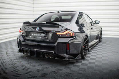 Maxton Heck Ansatz Flaps Diffusor V.4 für BMW M2 G87 schwarz Hochglanz