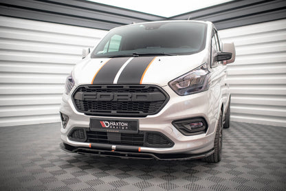 Maxton Front Ansatz für Ford Transit Custom ST-Line Mk1 Facelift schwarz Hochglanz