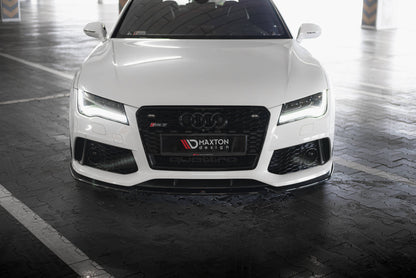 Maxton Front Ansatz V.3 für Audi RS7 C7 Facelift schwarz Hochglanz
