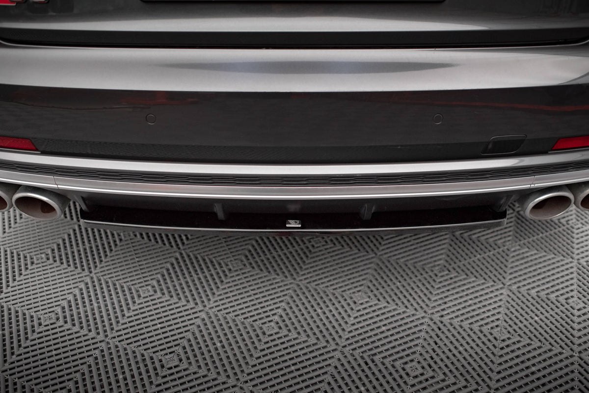 Maxton Mittlerer Diffusor Heck Ansatz für Audi S8 D5 schwarz Hochglanz