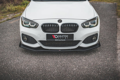 Maxton Robuste Racing Front Ansatz V.3 für passend +Flaps für BMW 1er F20 M-Paket Facelift / M140i  schwarz Hochglanz