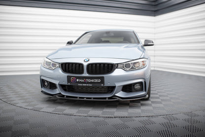 Maxton Front Ansatz V.3 für BMW 4er Coupe / Gran Coupe / Cabrio M-Paket F32 / F36 / F33 schwarz Hochglanz