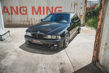 Maxton Front Ansatz für Seite + Front Ansatz für  BMW M5  / 5 M-Paket E39 schwarz Hochglanz