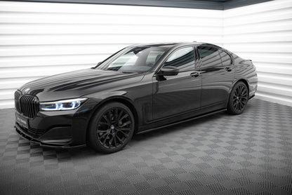 Maxton Seitenschweller Ansatz für BMW 7 G11 Facelift schwarz Hochglanz