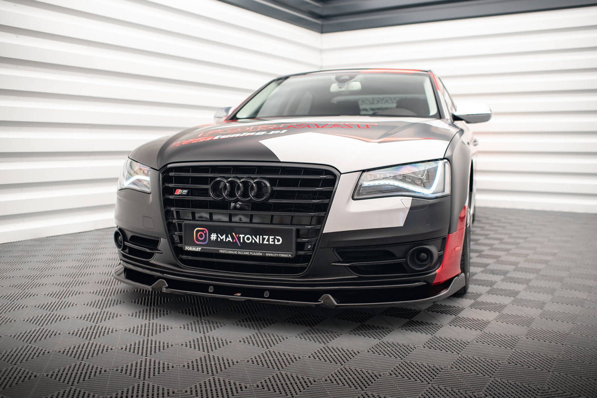 Maxton Front Ansatz V.2 für Audi S8 D4 schwarz Hochglanz