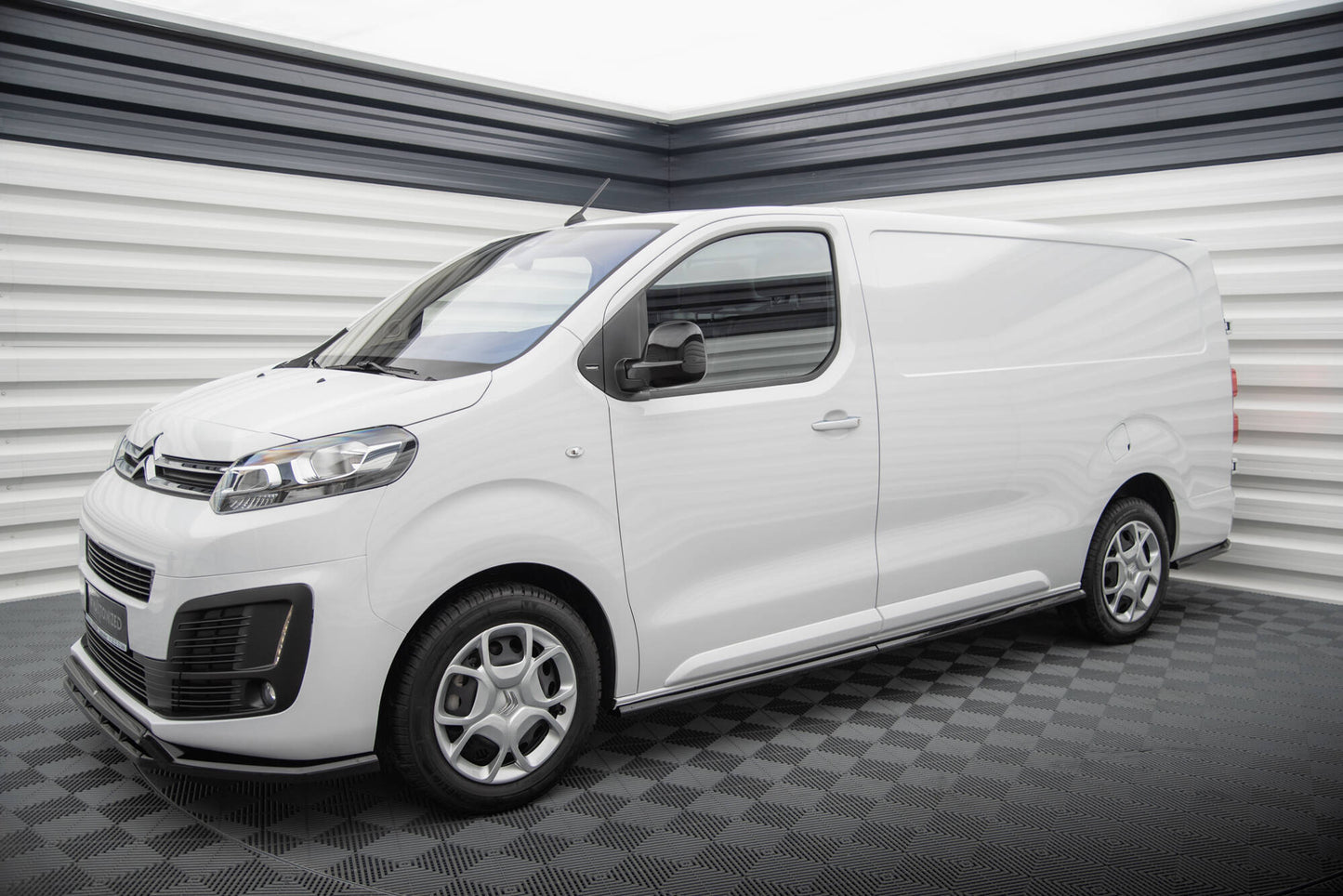 Maxton Seitenschweller Ansatz für Citroen Jumpy l2 /l3 Mk3 schwarz Hochglanz