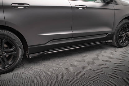 Maxton Seitenschweller Ansatz für Ford Edge Mk2 schwarz Hochglanz