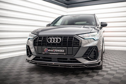 Maxton Front Ansatz V.2 für Audi Q3 S-Line F3 schwarz Hochglanz
