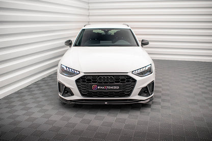 Maxton Front Ansatz V.2 für Audi A4 S-Line / S4 B9 Facelift schwarz Hochglanz