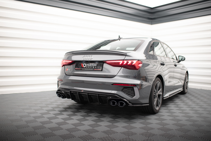 Maxton Diffusor Heck Ansatz für + Endschalldampfer Sportauspuff Attrappe Audi A3 S-Line Limousine 8Y