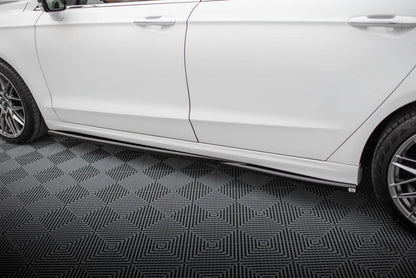 Maxton Seitenschweller Ansatz für Ford Mondeo Sport Mk5 Facelift / Fusion Sport Mk2 Facelift schwarz Hochglanz