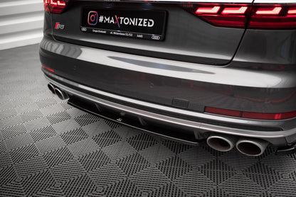 Maxton Mittlerer Diffusor Heck Ansatz für Audi S8 D5 schwarz Hochglanz