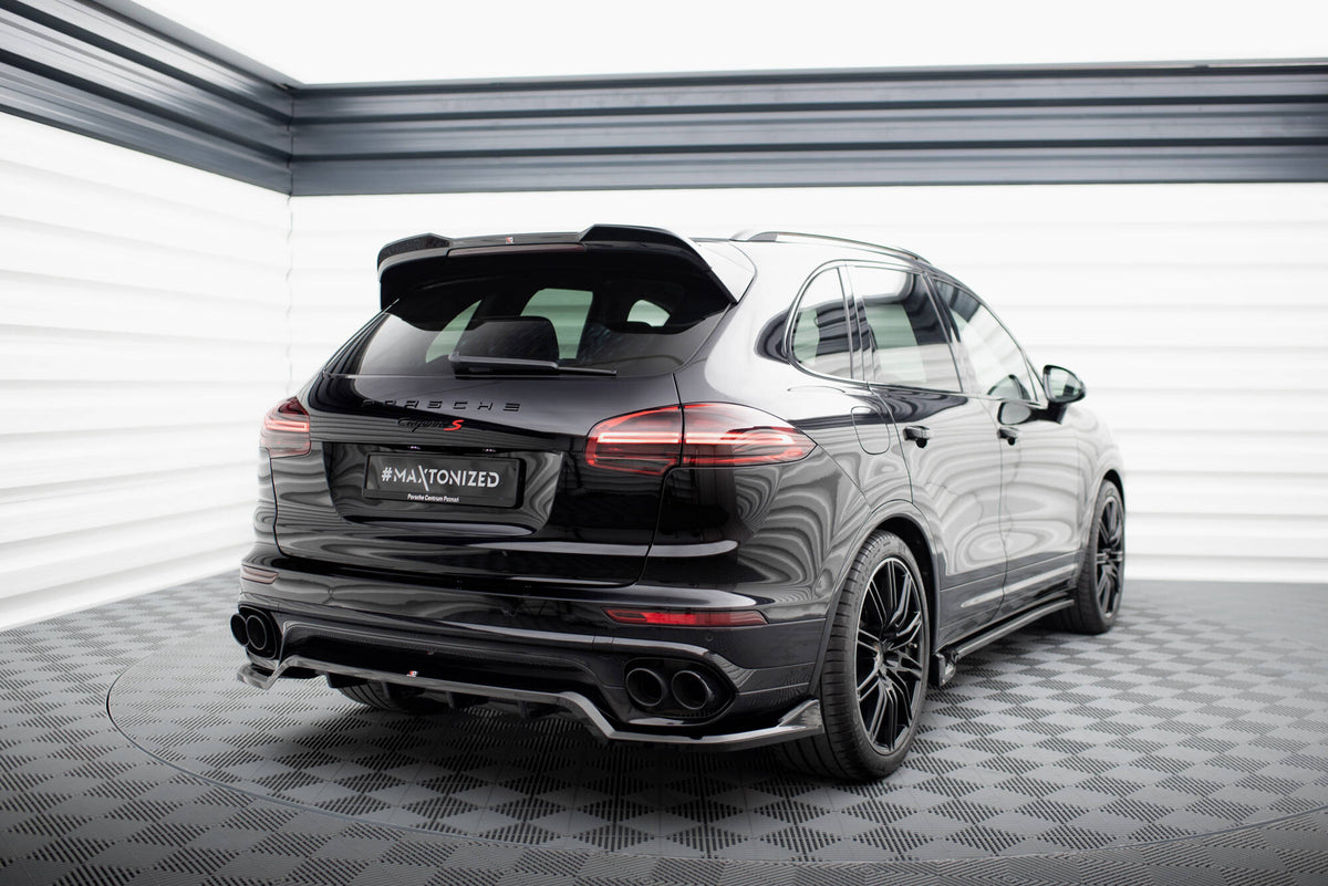 Maxton Mittlerer Diffusor Heck Ansatz DTM Look für Porsche Cayenne Mk2 Facelift schwarz Hochglanz