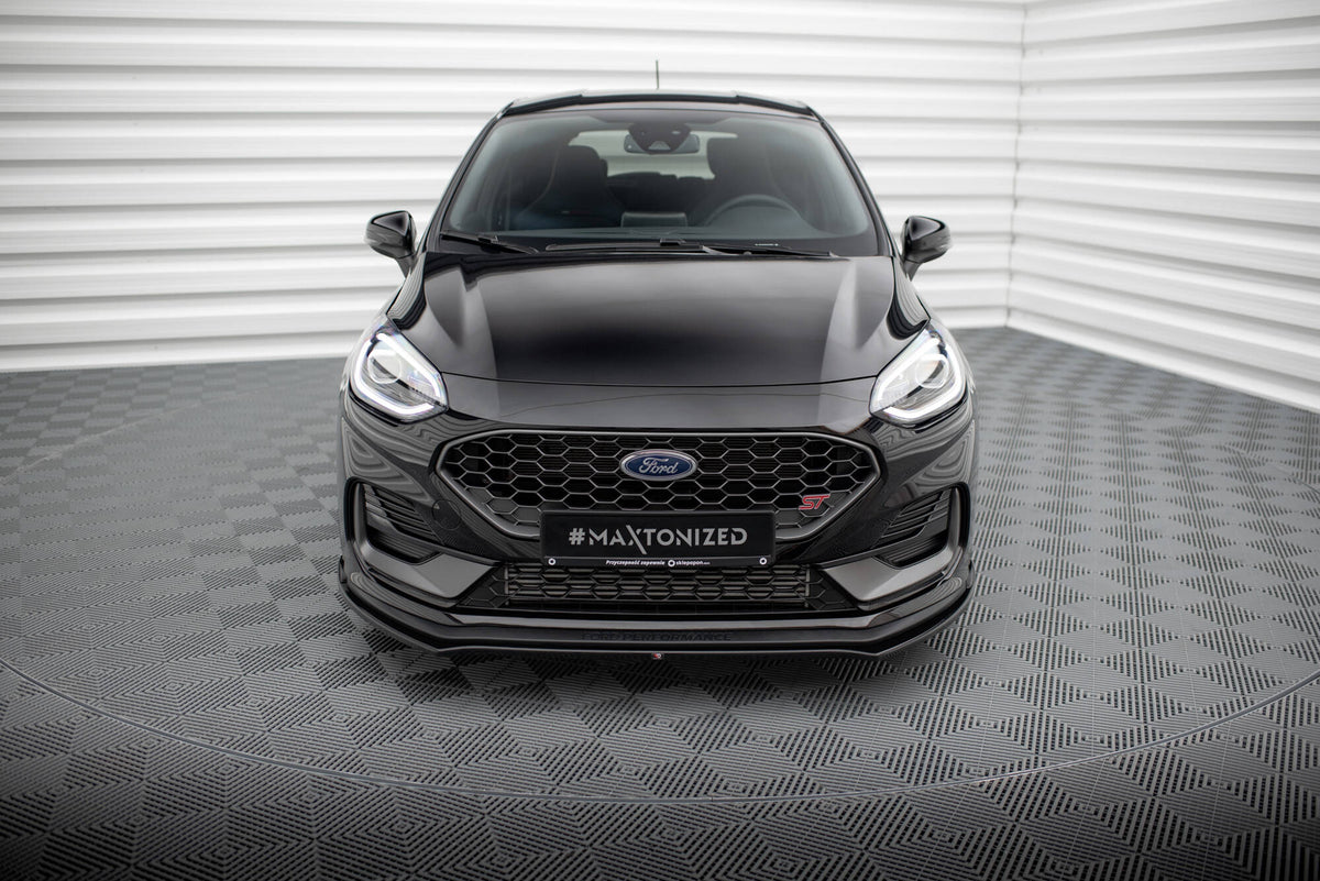 Maxton Front Ansatz V.1 für Ford Fiesta ST Mk8 Facelift schwarz Hochglanz