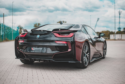 Maxton Mittlerer Diffusor Heck Ansatz DTM Look für BMW i8 schwarz Hochglanz