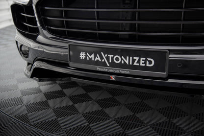 Maxton Front Ansatz für Porsche Cayenne Mk2 Facelift schwarz Hochglanz