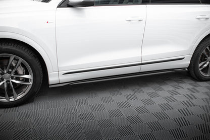Maxton Seitenschweller Ansatz für V.2 für Audi SQ8 / Q8 S-Line Mk1 schwarz Hochglanz