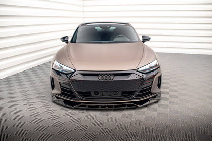Maxton Front Ansatz V.2 für Audi e-Tron GT / RS GT Mk1 schwarz Hochglanz