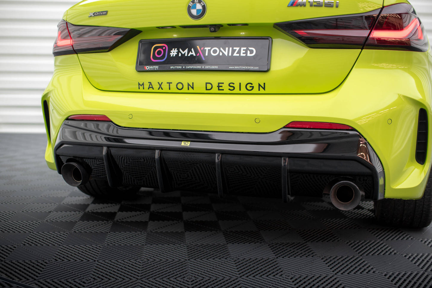 Maxton Diffusor Heck Ansatz V.3 für BMW 1er F40 M-Paket/ M135i (Einzelauspuff-Version)