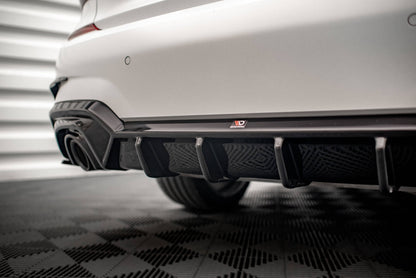 Maxton Diffusor Heck Ansatz für BMW 3er M-Paket G20 / G21 (Passend für Fahrzeuge mit Anhängerkupplung) schwarz Hochglanz