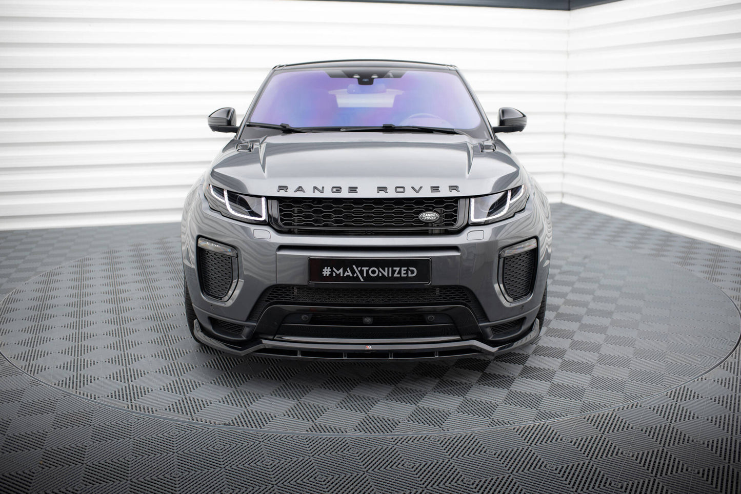 Maxton Front Ansatz für Land Rover Range Rover Evoque HSE Dynamic Mk1 Facelift schwarz Hochglanz