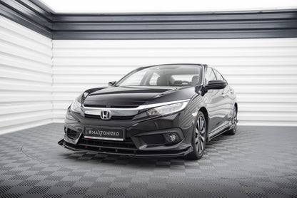 Maxton Street Pro Front Ansatz für +Flaps für + Flaps Honda Civic Mk10 schwarz Hochglanz