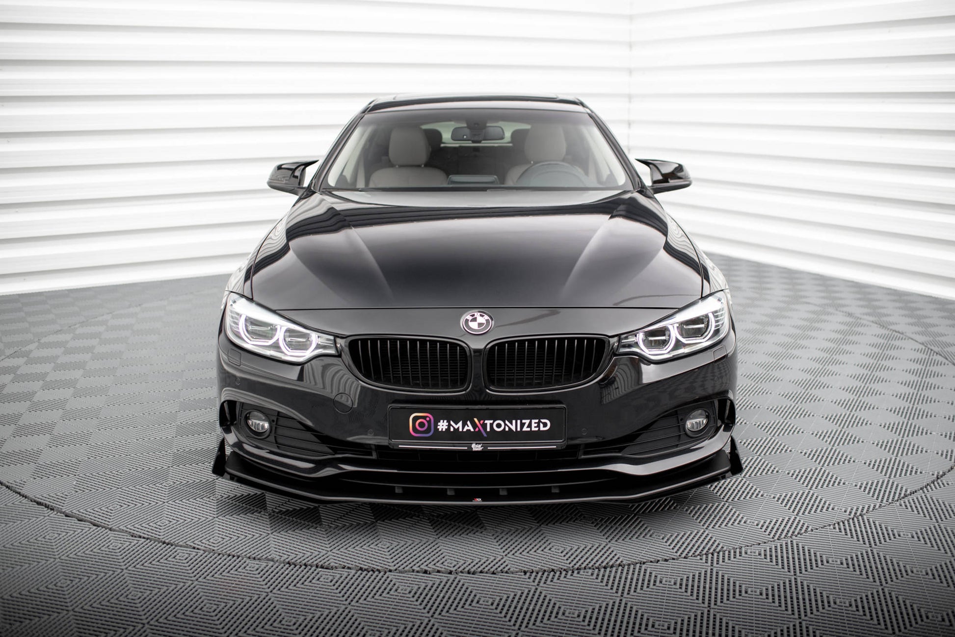 Maxton Street Pro Front Ansatz für +Flaps für + Flaps BMW 4er Gran Coupe F36 schwarz Hochglanz