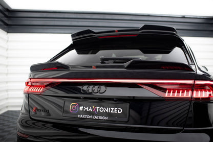 Maxton Niedriger Spoiler CAP für 3D Audi RSQ8 / SQ8 / Q8 S-Line Mk1 schwarz Hochglanz