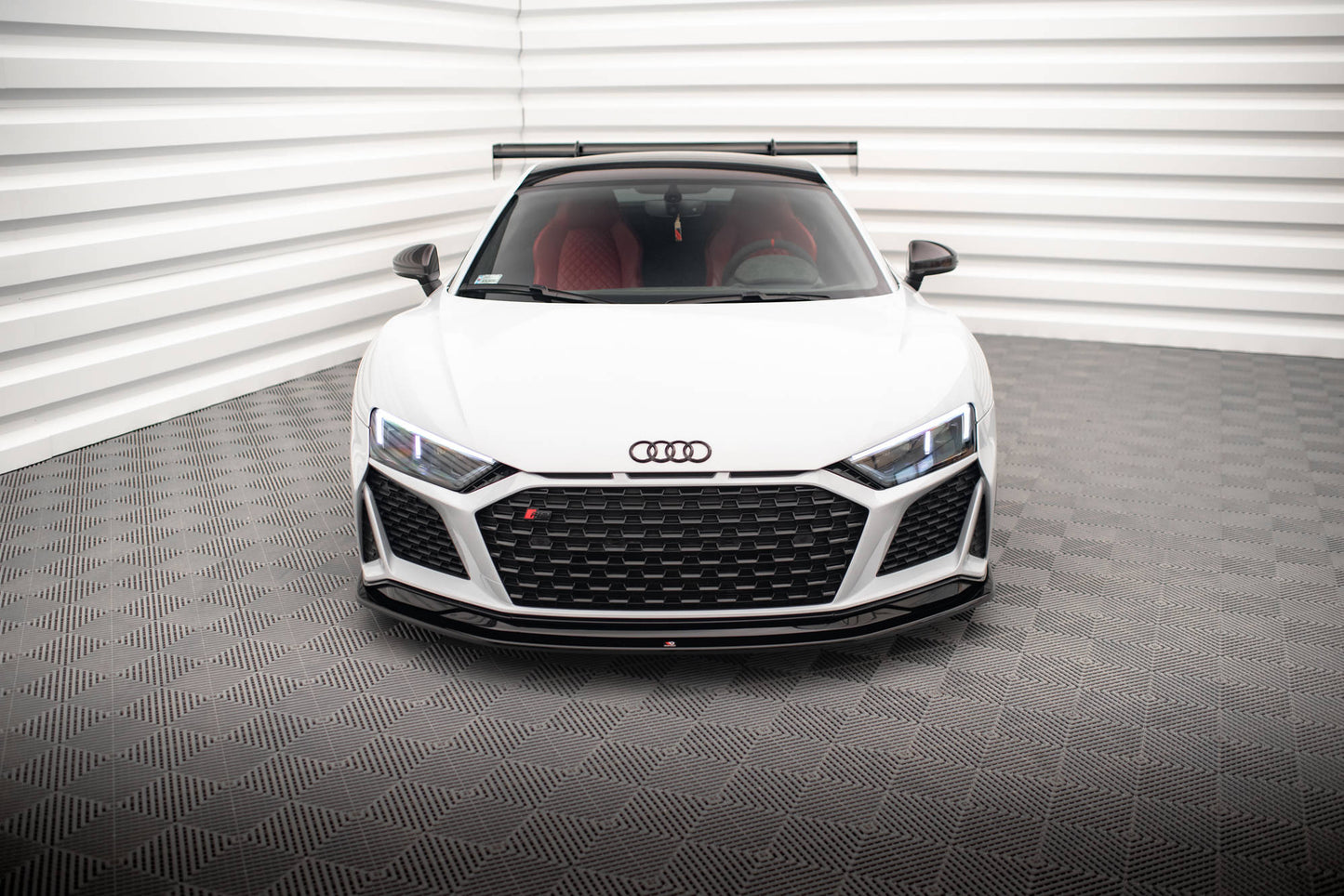 Maxton Front Ansatz V.2 für Audi R8 Mk2 Facelift schwarz Hochglanz