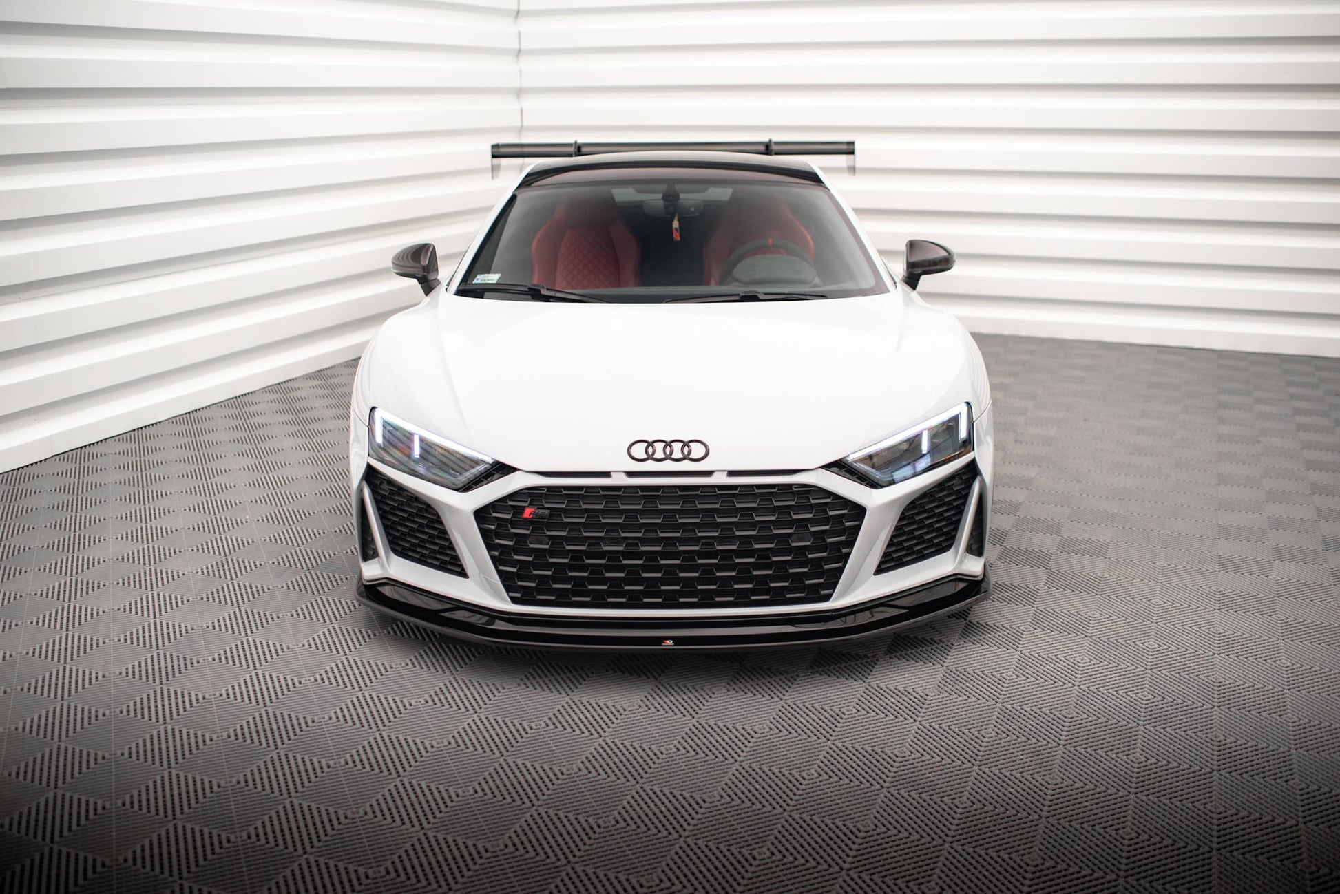 Maxton Front Ansatz V.2 für Audi R8 Mk2 Facelift schwarz Hochglanz