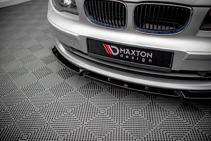 Maxton Front Ansatz V.3 für BMW 1er E81 Facelift schwarz Hochglanz
