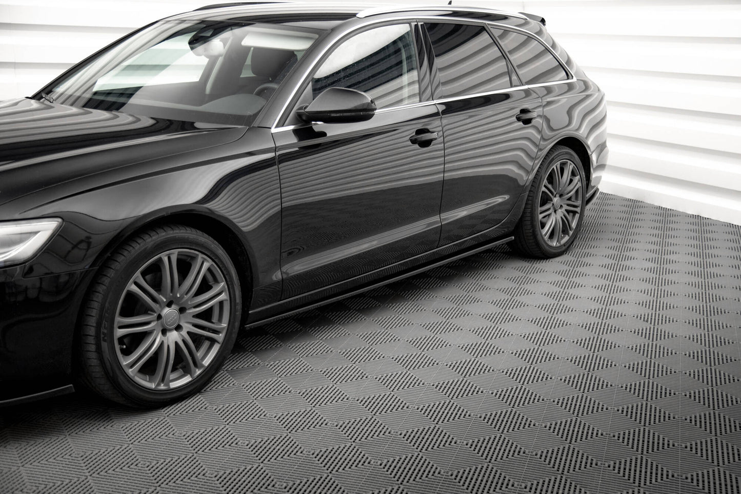 Maxton Seitenschweller Ansatz für V.2 für Audi A6 C7 schwarz Hochglanz