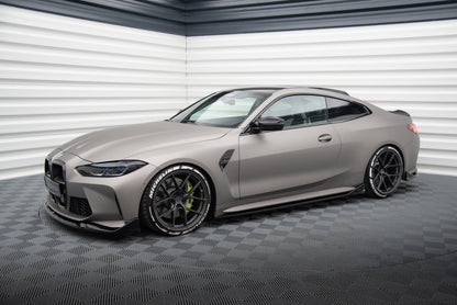Maxton Seitenschweller Ansatz für V.3 für CSL Look BMW M4 G82 schwarz Hochglanz