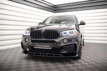 Maxton Front Ansatz V.2 für BMW X6 M-Paket F16 schwarz Hochglanz