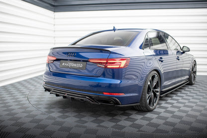 Maxton Mittlerer Diffusor Heck Ansatz DTM Look für Audi A4 Competition B9  schwarz Hochglanz