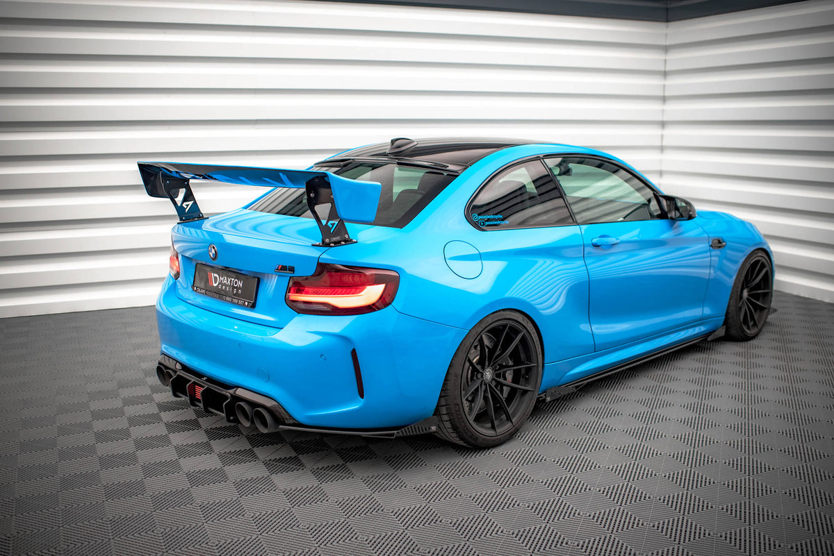 Maxton Street Pro Heck Ansatz Flaps Diffusor +Flaps für BMW M2 F87 schwarz Hochglanz