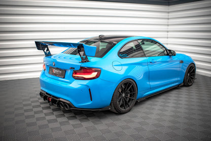 Maxton Street Pro Heck Ansatz Flaps Diffusor +Flaps für BMW M2 F87 schwarz Hochglanz