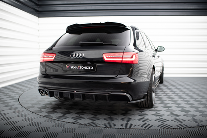 Maxton Diffusor Heck Ansatz für Audi A6 Avant C7 (Einseitige Doppelauspuffversion)