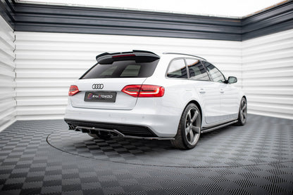 Maxton Spoiler CAP für Audi A4 Competition Avant B8 Facelift schwarz Hochglanz