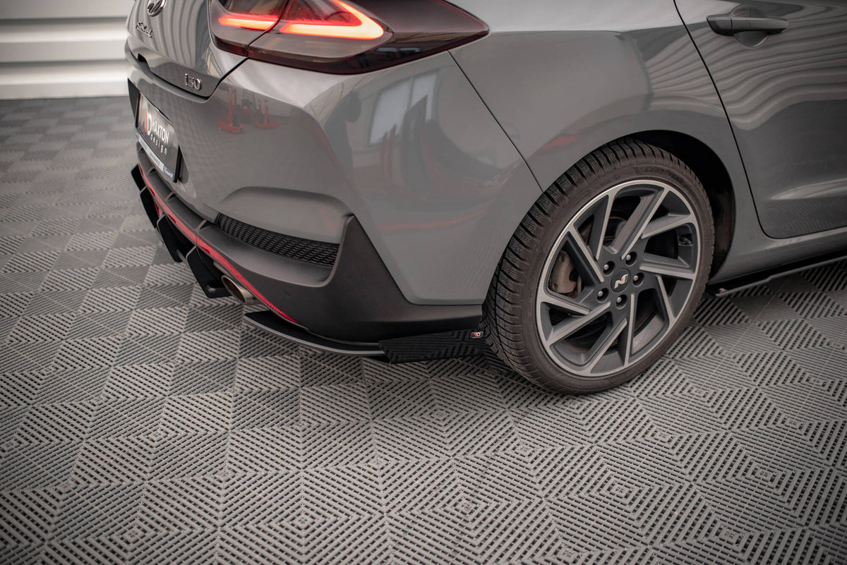 Maxton Hintere Seiten Flaps für Hyundai I30 Fastback N-Line Mk3 Facelift schwarz Hochglanz