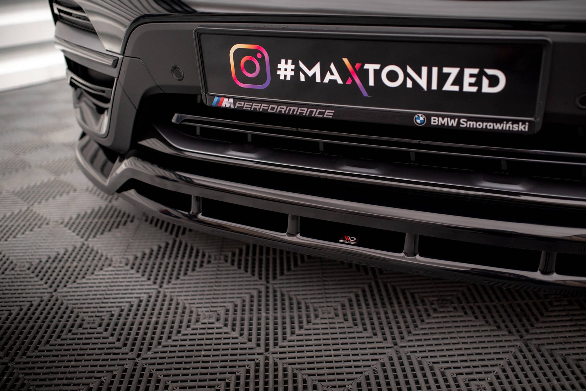 Maxton Front Ansatz für BMW X3 G01 schwarz Hochglanz