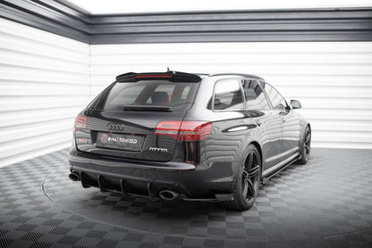 Maxton Hintere Seiten Flaps für Audi RS6 Avant C6 schwarz Hochglanz